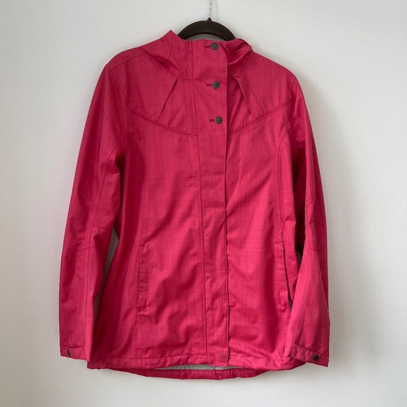 Athleta Rain Check Shell Jacket Pink Women Raincoat Small EUC Outdoor Waterproof - Picture 2 of 12